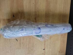 lot 20487 image: Wallpaper Roll Blue Floral Pattern with Green Accent