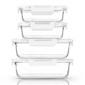 lot 1223 image: 80 oz & 36 ozExtra Large Glass Food StorageBaking Containers Set with Lids, 2 Pack 80 oz(10 cup)&2 Pack 36 oz (4.5 cup)Airtight Glass Container,Microwave,Oven,Freezer and Dishwasher, White