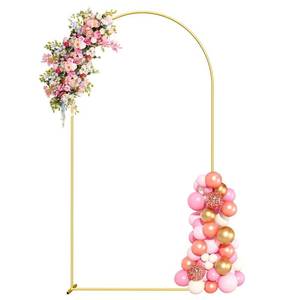 lot 1231 image: 6FT Metal Arch Backdrop Stand, Gold Wedding Arch Backdrop Stand, Balloon Arch Frame for Wedding Birthday Party Baby Shower Graduation Ceremony Decor