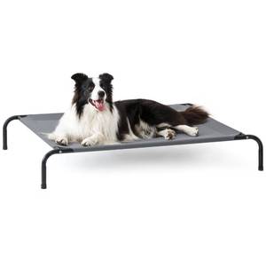 lot 1234 image: Loves cabin Elevated Cooling Dog Bed for Large Dogs, Portable Indoor & Outdoor Raised Pet Dog Cat Cot, Durable Summer Frame with Breathable Mesh, Grey, 48 inches