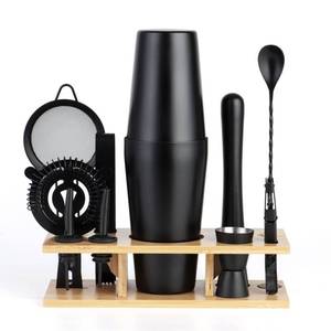 lot 1236 image: JNWINOG 11Pcs-Cocktail Shaker Set Stainless Steel Bartending Kit 25oz Boston Shaker Bar Set Cocktail Mix Drink Making Kit Professional Bar and Home Drink Bar Tools for Bartender(Matte Black)