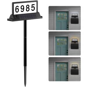 lot 1271 image: Solar Address Sign for House Numbers with Magnetic Mount & Dual-Sided LEDs