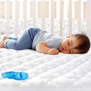 lot 2002 image: Crib Mattress Protector Sheets Fitted Waterproof Crib Mattress Pad Cover
