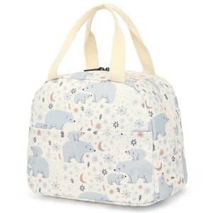 lot 2028 image: Xunteny Lunch Bag for Women Girls, Insulated Reusable Lunch Box Cooler Tote Bags for Adults Kids Work School Picnic Beach (Polar Bear)