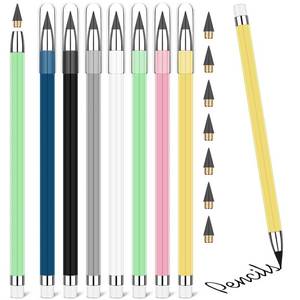 lot 2048 image: HOTUT Inkless Pencil, 7PCS Forever Infinity Pencils with 7 Eraser Reusable Inkless Everlasting Pencil with 7 Replaceable Nibs for Writing Drawing Students Office School Supplies