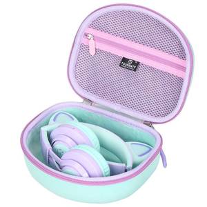 lot 2477 image: Tourmate Hard Travel Case for Riwbox CT-7 CT-7S  iClever HS01  FosPower Cat Ear LED Light Kids Wireless Headphones, Protective Carrying Storage Bag (Purple&Green Box for Sale)