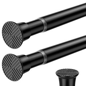 lot 2479 image: SISELBA 2PCS Black Tension Curtain Rods 23 to 46 Inch, Pressure Expandable Spring Rods Short Curtain Rods, Adjustable Curtain Rod for Windows Bedroom Doorway Closet Door