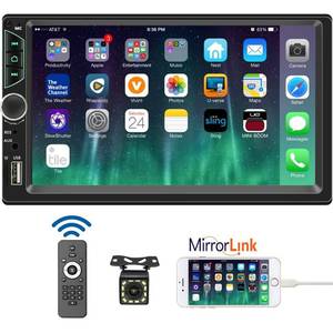 lot 2486 image: Leadfan 7inch Car Stereo Double Din Radio Touchscreen with Backup Camera Multimedia Car Audio Support Mirror Link, Bluetooth Caller ID, FMMP3MP4USBSubwoofer,Aux Input Car Audio Receivers
