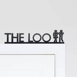 lot 2487 image: Urbraneco Metal The Loo Sign for Door Top, Funny Bathroom Wall Decor