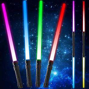 lot 3190 image: 4 Pack 7 Colors Light Up Swords Saber for Kids,Retractable Toys Swords