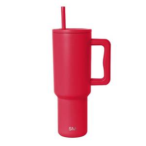 lot 3192 image: Simple Modern Tumbler with Handle and Straw  40oz  Red