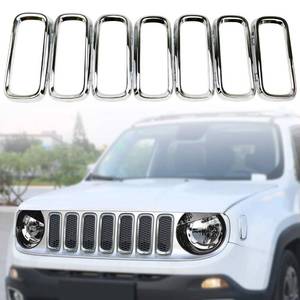 lot 3200 image: 7Pcs Front Grille Insert Ring Direct Replacement OE Clip in Grill Cover Trim Kit Compatible with Jeep Renegade (For Year 2015-2018)