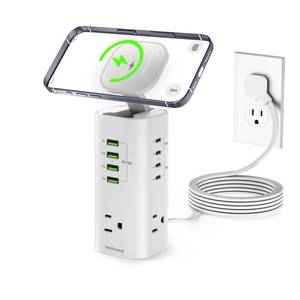 lot 4187 image: 160W Fast Charging Station, TenTrend Power Strip Tower, 5FT Extension Cord