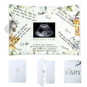lot 4189 image: Vlipoeasn Baby Shower Guest Book Alternative, DIY Cute Baby Shower Signature Book, Baby Shower Party Decorations, Green and White Baby Shower Party Sign in Book