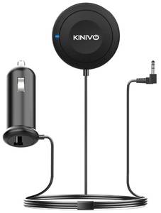 lot 4194 image: Kinivo BTC450 Bluetooth Car Kit (Hands-Free, AUX Bluetooth Adapter for Cars with Ground Loop Noise Isolator, 3.5mm Aux Input, Apt-X)