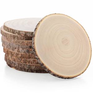 lot 4209 image: Tioncy 10 Pack Large Wood Slices for Centerpieces Unfinished Rounds Wood Slabs for Tables Decor Natural Wooden Circle for DIY Crafts Rustic Wedding Centerpiece Decor (8-9 Inch)