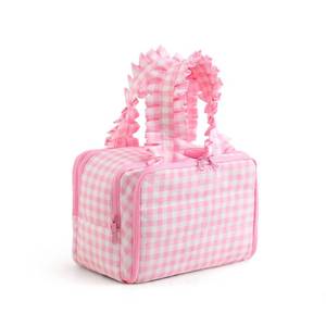 lot 4233 image: THOVSMOON Travel Toiletry Bag for Women, Pink Gingham