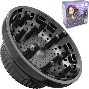 lot 4242 image: LIGOLIG Hair Difuser Attachment Universal Diffuser Hair Dryer for 1.4-inch to 2.4- inch Blow Dryer, Hair Diffuser for Curly Hair and Natural Wavy Hair (Black)