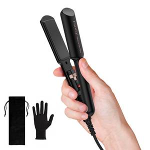 lot 4256 image: FARERY Travel Mini Hair Straightener, Portable 1.5 Inch Flat Iron, Black