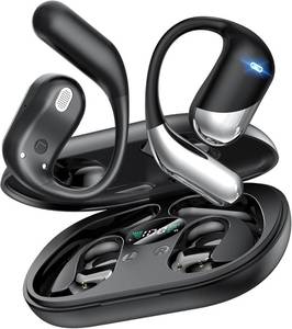 lot 4280 image: Paekole AI Translation Earbuds,Over Ear Bone Conduction Earbuds with Ergonomic Earhook,Bluetooth Headphones 6.1 with Digital Display,60H Playtime,IP55 Waterproof, Comfort for Cycling,Running,Workout