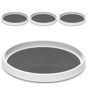 lot 5504 image: 12-Inch Non-Skid Turntable Lazy Susan Organizer 4 Pack - Spinning Rack for Cabinet Table Top, Pantry Organization Storage, Kitchen, Fridge, Vanity, Countertop, Under Sink Organizing, Spice Spinner