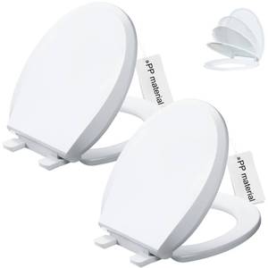 lot 5506 image: Angol Shiold 2-Pack Round Toilet Seat Soft Close & Quick Release Plastic