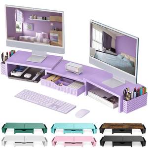 lot 5507 image: gianotter Dual Monitor Stand Riser With Drawer and 2 Pen Holders