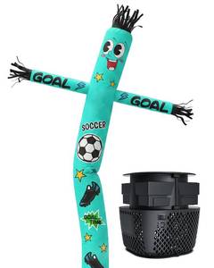 lot 5518 image: Puligoth 7 FT Inflatable Tube Man with Blower Soccer Sports Theme Inflatable Dancing Man for Indoor & Outdoor Advertising, Party Decorations, Store Grand Openings, Business & Events (Soccer)