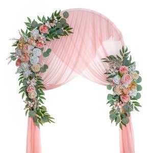 lot 5521 image: Lisuun Artificial Wedding Arch Flowers, 2 Large Floral Swags