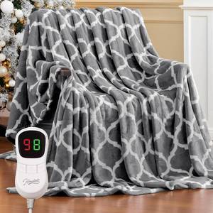lot 5526 image: Homemate Heated Blanket Electric Throw - 50x60 Heating Blanket with 10 Fast Heat Levels 8 Hours Auto Off Soft Cozy Flannel Over-Heated Protection ETL Certification Keep Warming in Home