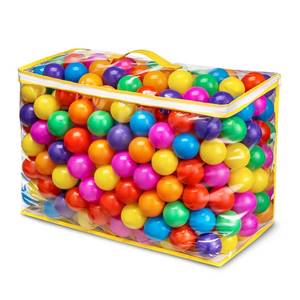 lot 5535 image: Hovenlay Ball Pit Balls Phthalate Free BPA Free Crush Proof Plastic - 7 Bright Colors in Reusable Play Toys for Kids with Storage Bag