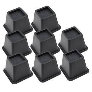 lot 5546 image: Ihomepark Bed Risers 4 Inch Heavy Duty, Square Furniture Frame Lift for Couch, Chair, Desk, Sofa and Bunk Bedpost, Set of 8