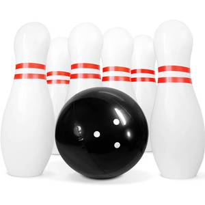 lot 5552 image: Novelty Place Inflatable Giant Bowling Game for Family - 14 Ball & 6 Oversized 22 Pins, Blow Up Yard Game Set for Backyard Camping Beach Indoor Playroom, Portable Easy Setup Party Activity