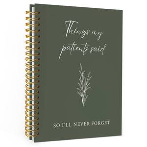 lot 6279 image: Wheatwin Nurse Gifts for Nursing Student Notebook Journal, Nurse Appreciation Gifts, Things My Patients Said Journal 5.5x8.3 - Green