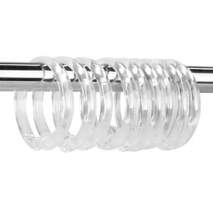 lot 6281 image: Qulable Clear Plastic Shower Curtain Rings, 12 PCS Circular Plastic Shower Curtain Hooks for Bathroom Shower Curtain Rod, Clear Shower Hooks for Shower Curtain, O Shaped Shower Rings for Curtain