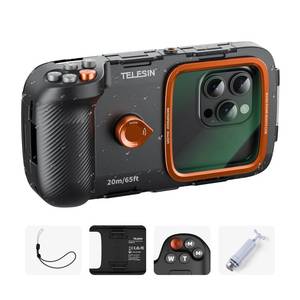 lot 6290 image: TELESIN Universal Underwater Phone Case for Snorkeling and Diving Waterproof Housing for Photo & Video Handle Grip for iPhone 7-17 ProPro MaxPlusMini, Galaxy S10-S26 UltraPlus and Most Phones