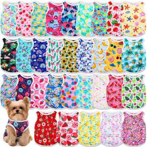 lot 6297 image: 32 Pack Summer Hawaiian Dog Shirts for Small Dogs T-Shirts Pet Shirt Doggie Vest Puppy Clothes Flamingo Top Sleeveless Apparel for Cats(L)