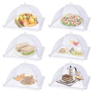lot 6310 image: Lauon Large Food Cover,6 Pack Mesh Food Tent,17x17,White Nylon Covers,Pop-Up Umbrella Screen Tents,Patio Net for Outdoor Camping, Picnics, Parties,BBQ,Collapsible and Reusable