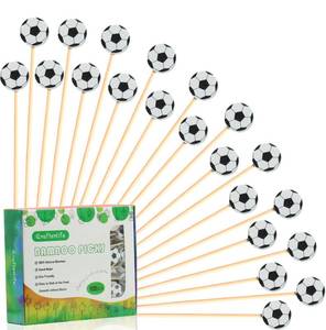 lot 6314 image: 100Pcs Soccer Cocktail Picks 5 Soccer Decor Toothpicks Sticks Skewers for Appetizer Charcuterie Accessories, World Cup 2026 Champions League Sports Catered Event Birthday Themed Party Decorations