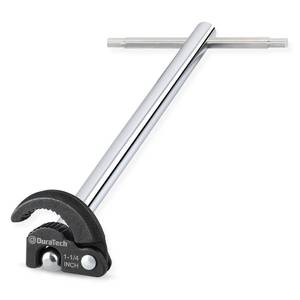 lot 6361 image: DURATECH 11 Basin Wrench, Sink Wrench, Adjustable Tap Nut Spanner Basin Spanner, Capacity of 38 to 1-14 for Fixing Back and Union Nuts Under Sink