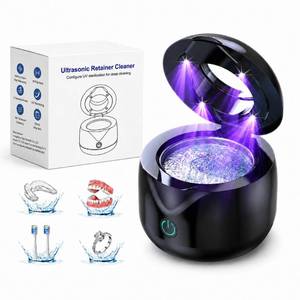 lot 6363 image: CXRUY Ultrasonic Retainer Cleaner - UV Dental Cleaning Pod Night Guard Cleaner for Dentures, Aligner, Braces, Toothbrush Heads, Jewelry (Black)