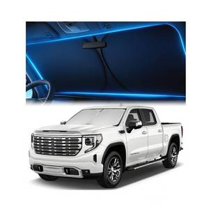 lot 6377 image: Magnelex Windshield Sun Shade for GMC Sierra 1500 2500 3500 (SLT AT4 Denali) 2019-2026, Foldable Car Window Sunshade, Heat & UV Visor Cover, Reflective Front Shades Accessories