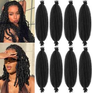 lot 6385 image: 18inch Springy Afro Twist Hair 8 Packs Marley Twist Braiding Hair for Women