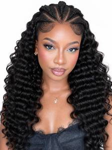 lot 6390 image: Lady Miranda 13x6 Lace Front Wig Cornrow Braided Wigs for Black Women