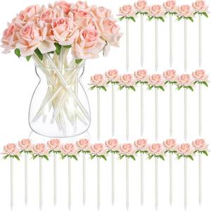 lot 7216 image: Engrowtic 28 Pcs Flower Pens Artificial Rose Pen for Wedding Artificial Floral 0.5mm Black Ink Gel Pen for Wedding Party Gifts Home Office Supplies(Champagne)