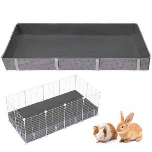 lot 8128 image: FunFurry Waterproof Guinea Pig Cage Liner,Washable Tarp Bottom Base,Cage Liners for Small Animals,Hamster Chinchilla Hedgehog Ferret Rabbit. (Dark Grey-Paw, 24 X 48)
