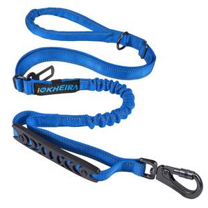lot 8153 image: IOKHEIRA 6Ft 4Ft Dog Leash Rope for Large Dogs, Heavy Duty with Comfortable Padded Handle and Highly Reflective Threads,4-in-1 Multifunctional Dog Leashes with Car Seat Belt for Training (Blue)