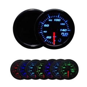 lot 8170 image: A 252mm Fuel Pressure Gauge 0-140 PSI with Sensor Tinted 7 Color Gauge Kit