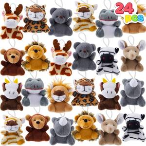 lot 8171 image: JOYIN 24 Pcs Mini Safari Animal Plush Toys (24 Units 2-3), Animals Keychain Decoration for Kids, Small Stuffed Animal Bulk for Kids, Carnival Prizes, School Gifts, Party Favor Goodie Bags