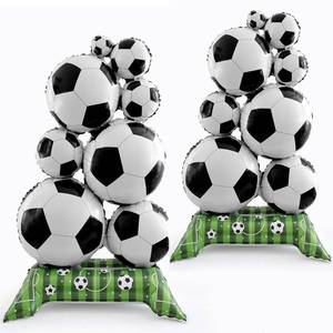 lot 8181 image: 2PCS Giant Soccer Balloons, 59 Inch Standing Soccer Balloons Set for Party Decorations, Sports Theme Birthday, Game Day Celebration, Outdoor & Indoor Photo Backdrop